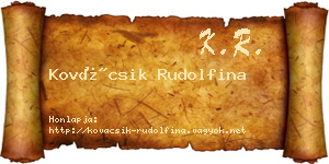Kovácsik Rudolfina névjegykártya